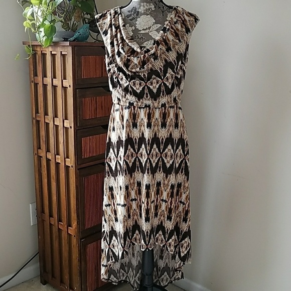 Beautiful hi-lo Aztec print dress sz 4 - Picture 1 of 7